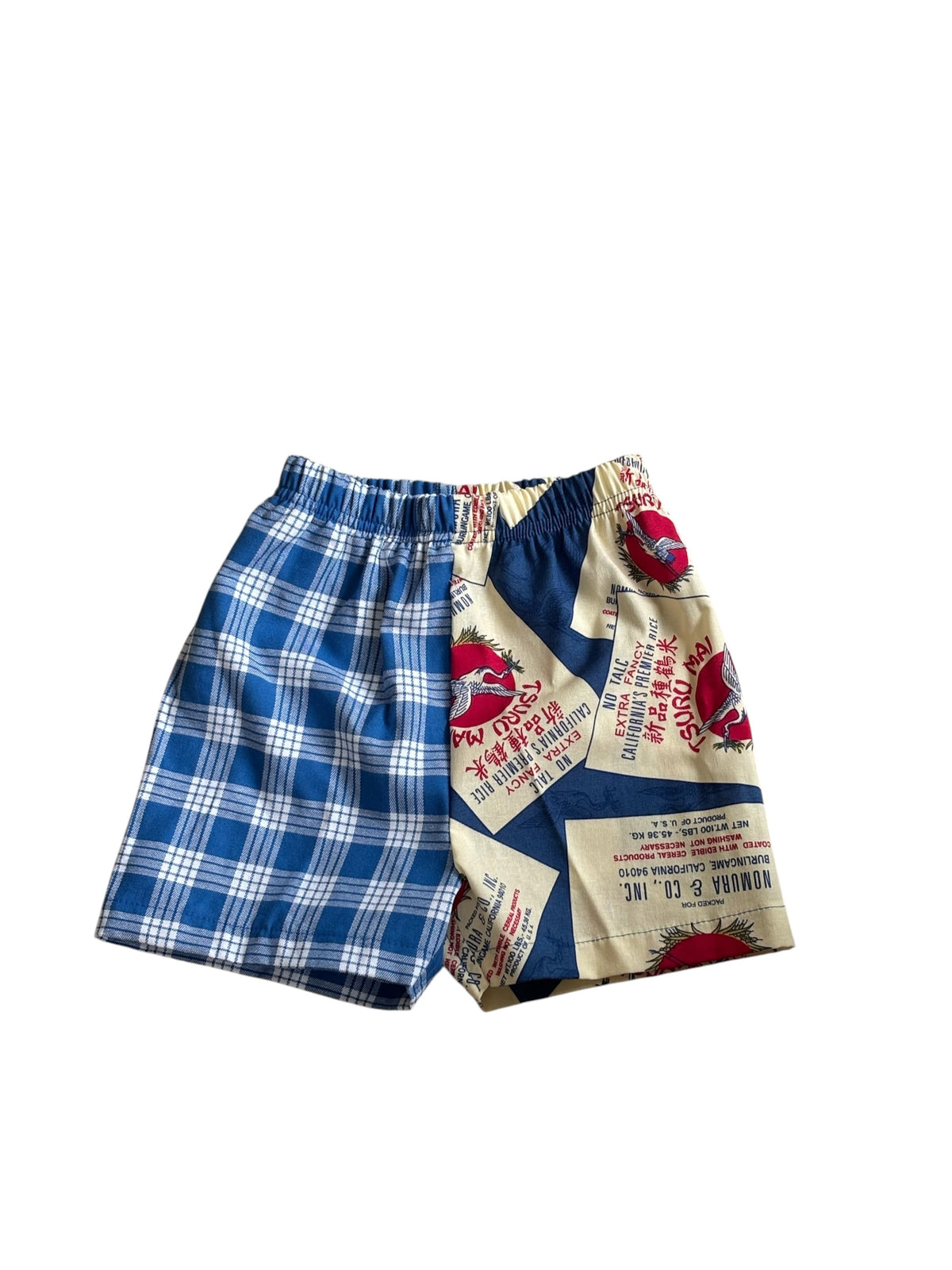 Rice Bag hapa shorts blue palaka
