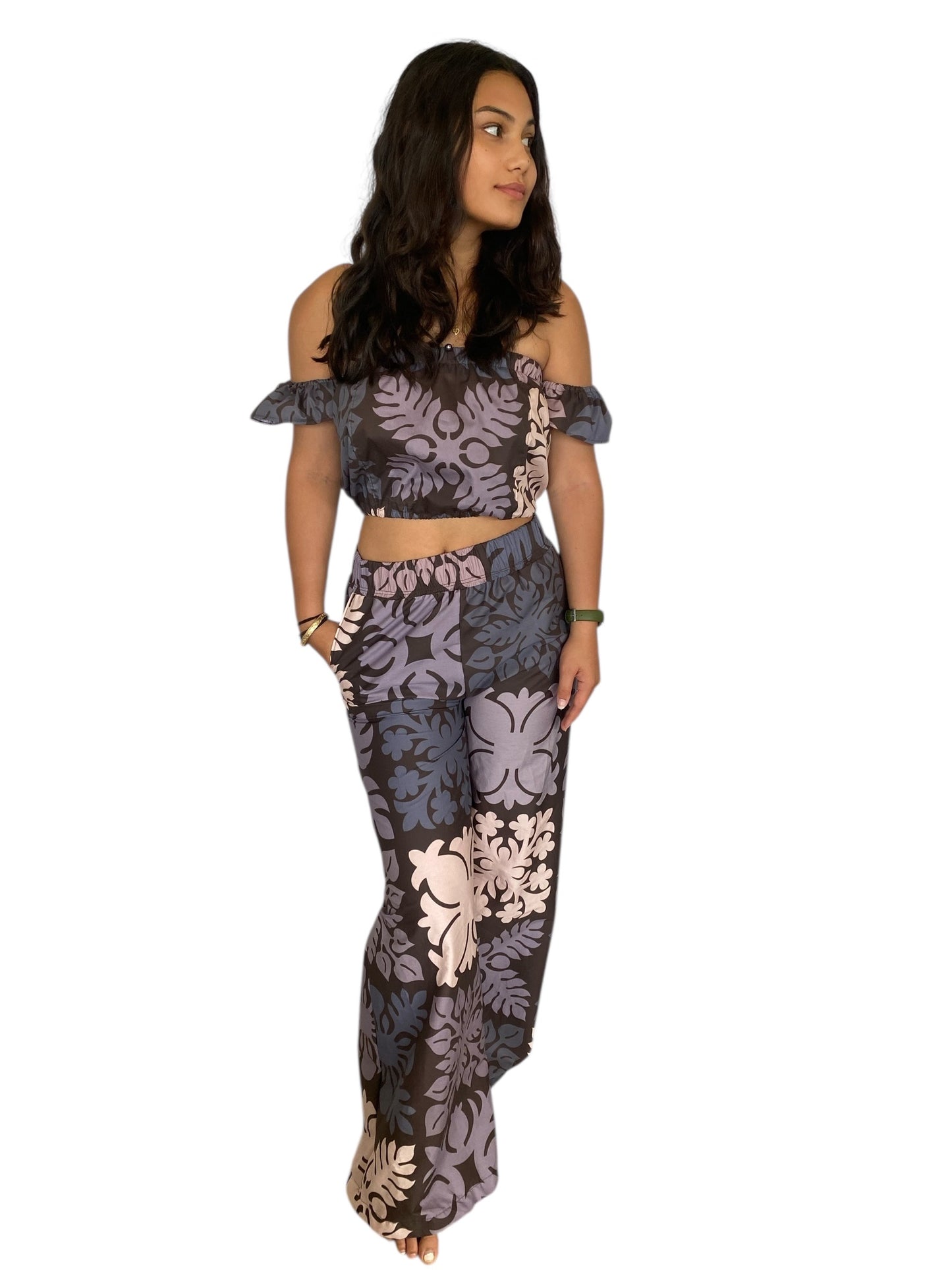 Dark Ube off the shoulder top