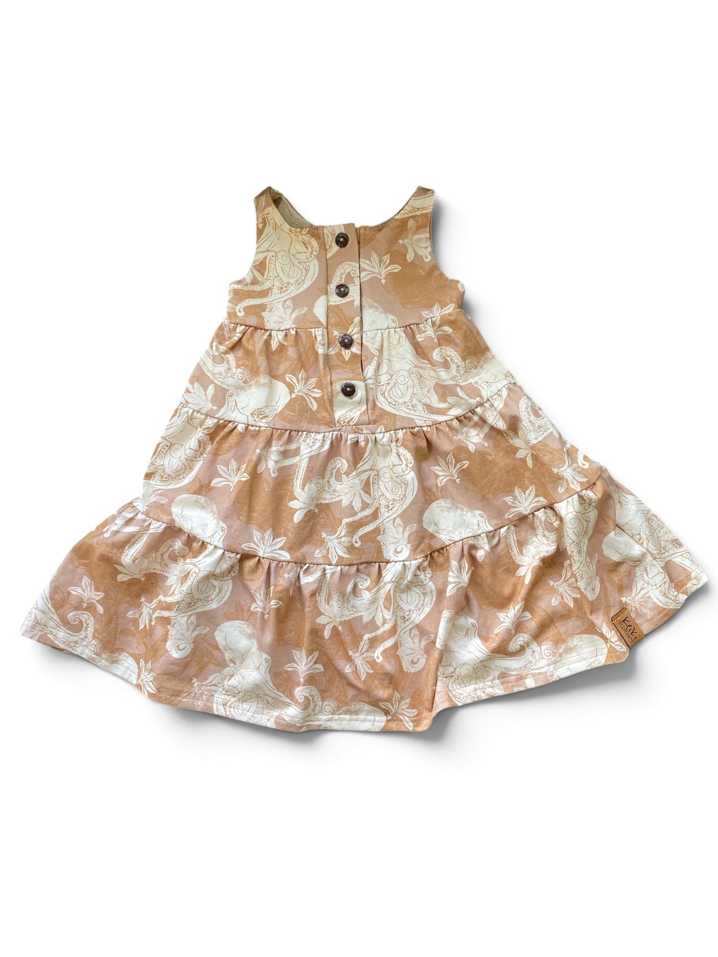 He’e ruffle dress mustard