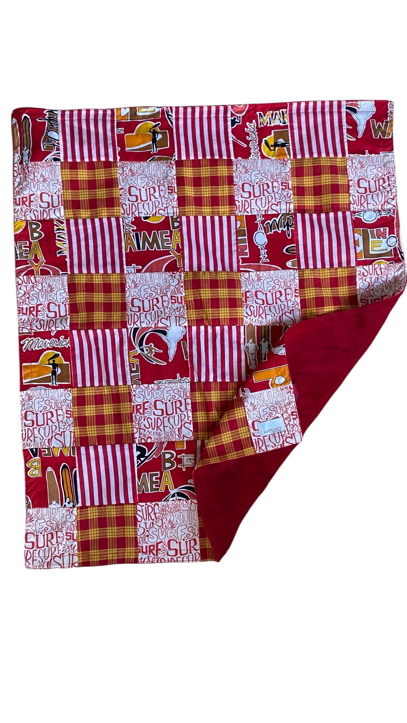 Minky blanket- red wave