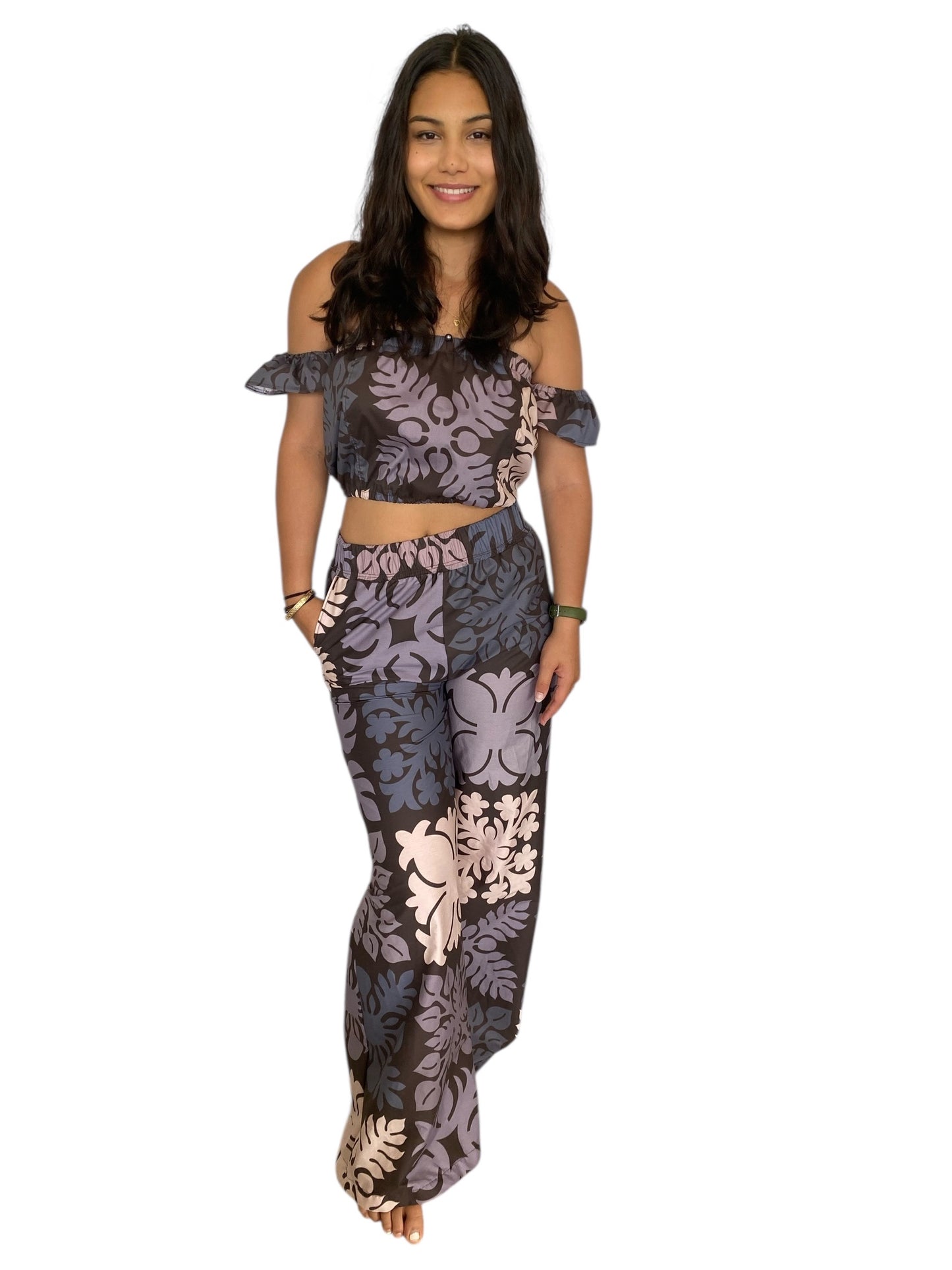 Dark Ube off the shoulder top