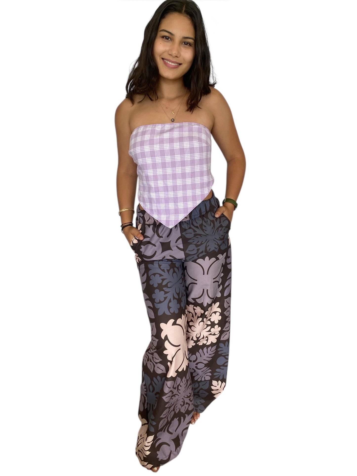 Dark Ube woman wide leg pants
