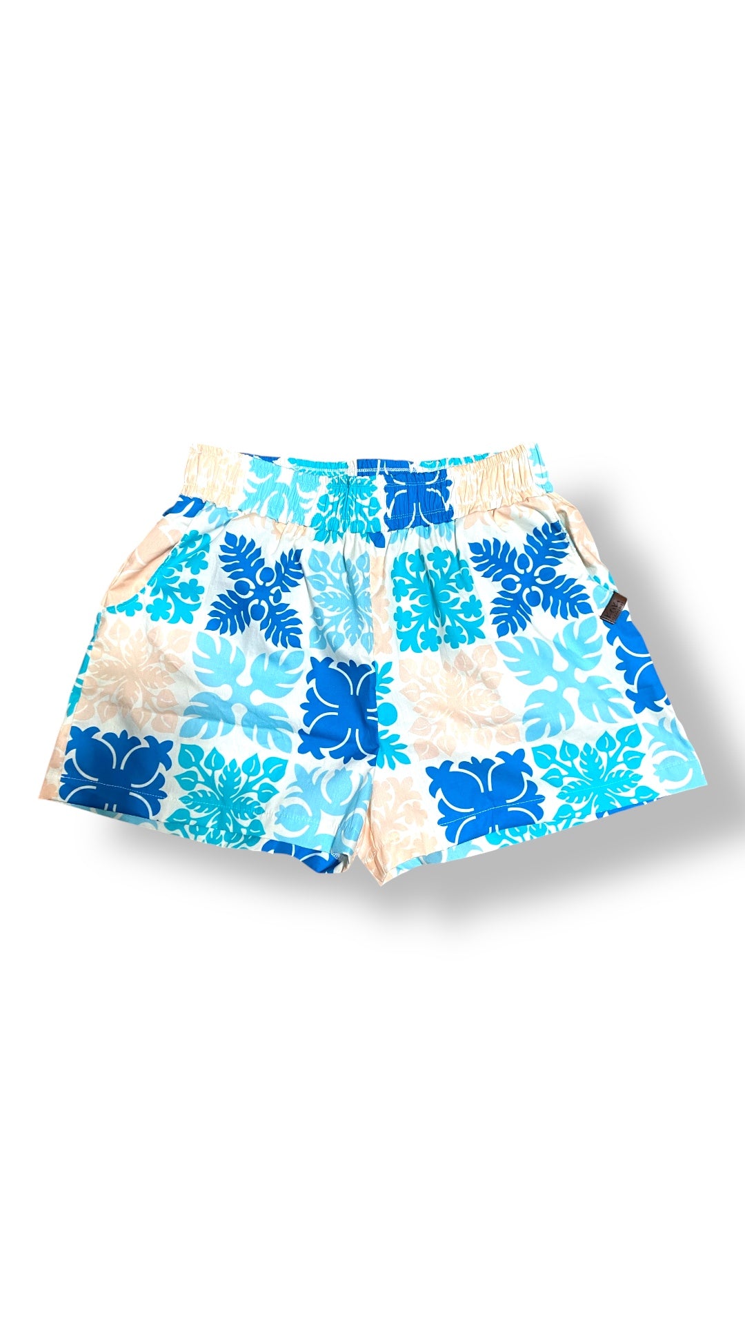 Ocean Blue quilt MOM Shorts