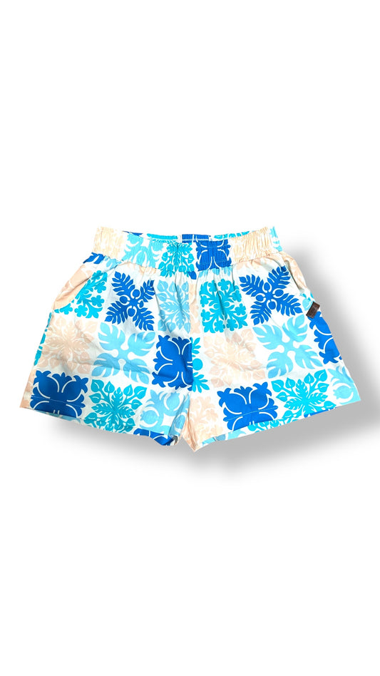 Ocean Blue quilt MOM Shorts