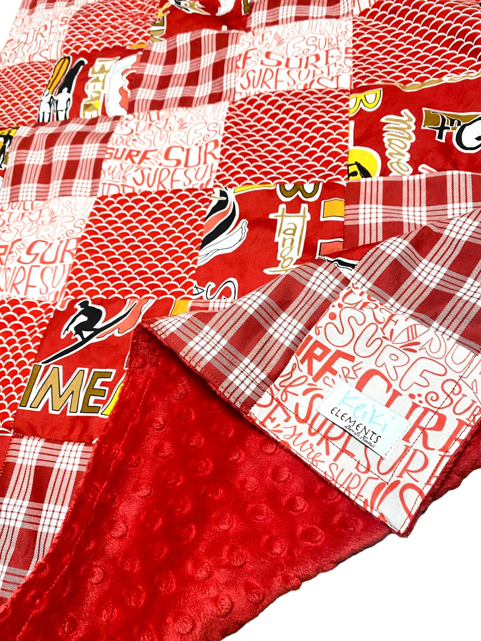 Red Wave minky blanket