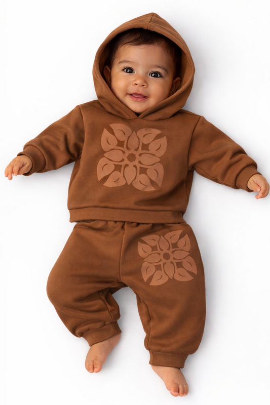 Anthurium Keiki hoodie set Brown