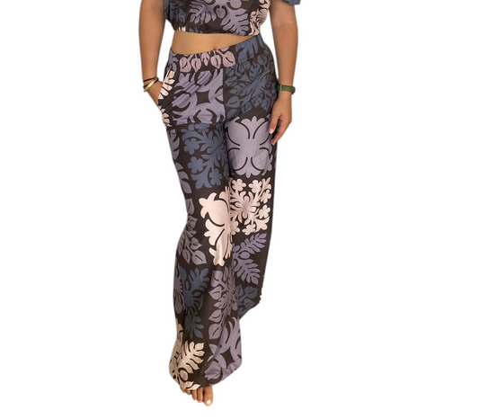Dark Ube woman wide leg pants