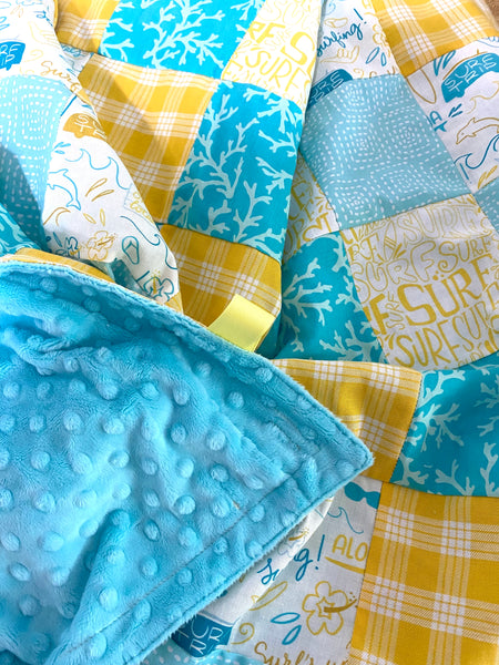 Sunshine Surf minky blanket