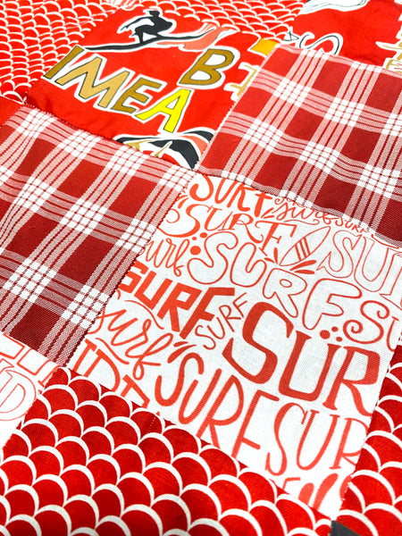 Red Wave minky blanket
