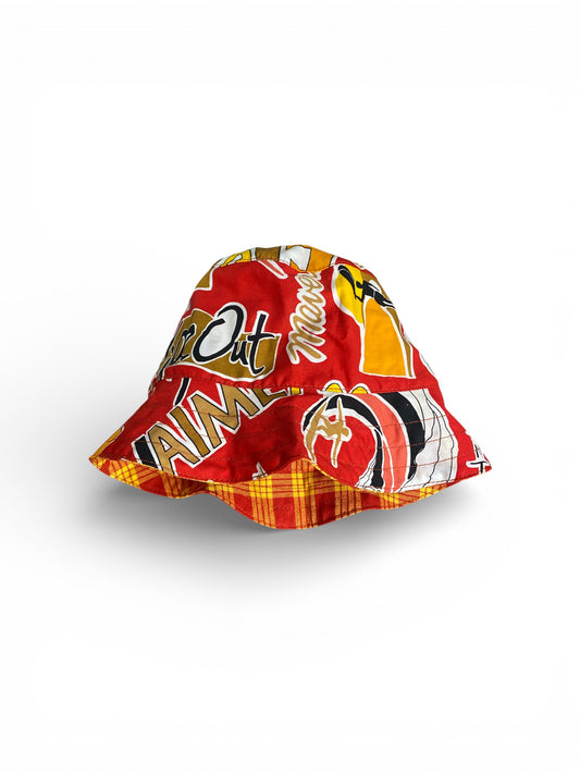 Reversible bucket hat HAPA surfs up red