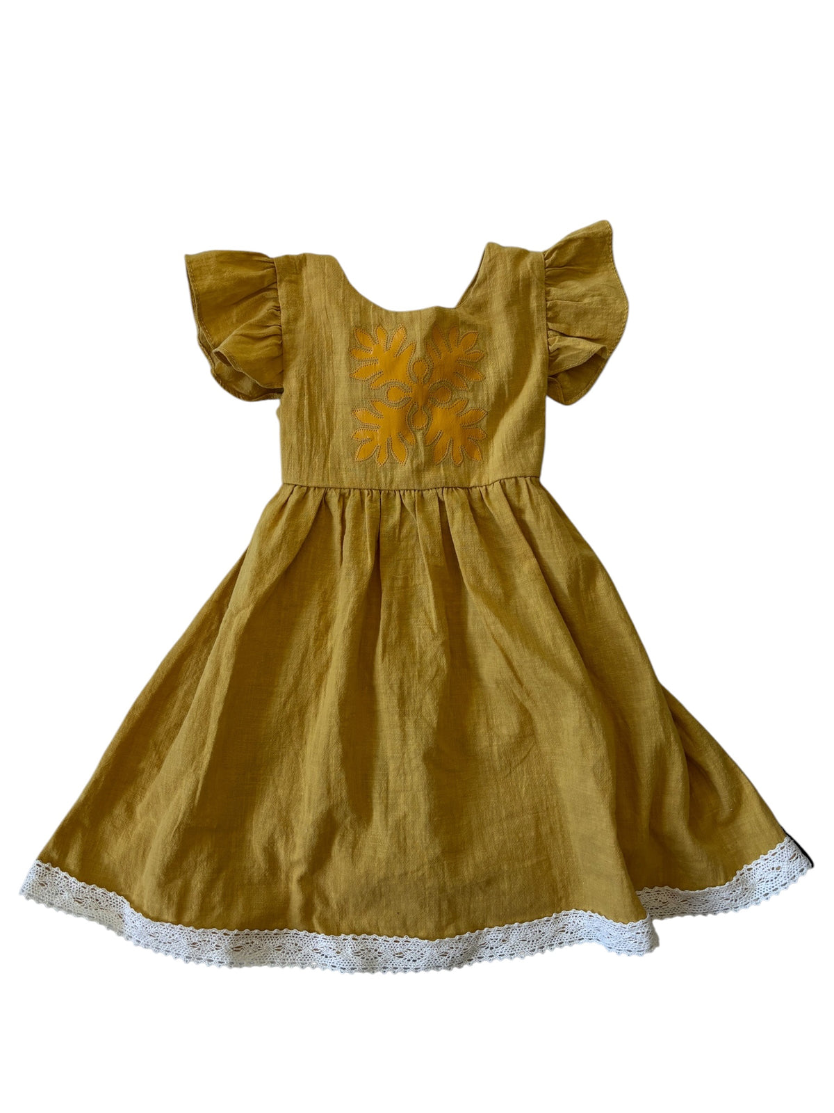 Flutter Dress Ulu-mustard