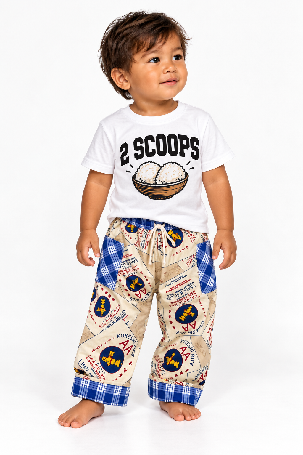 RICEbag pants- blue palaka