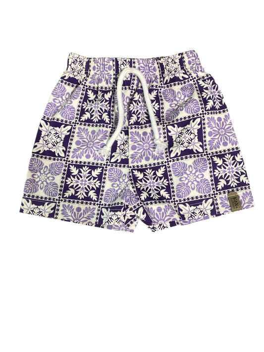 Plum quilt shorts