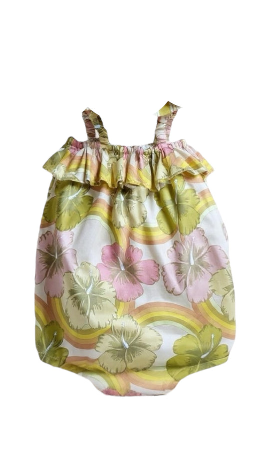 Ruffle romper retro rainbow