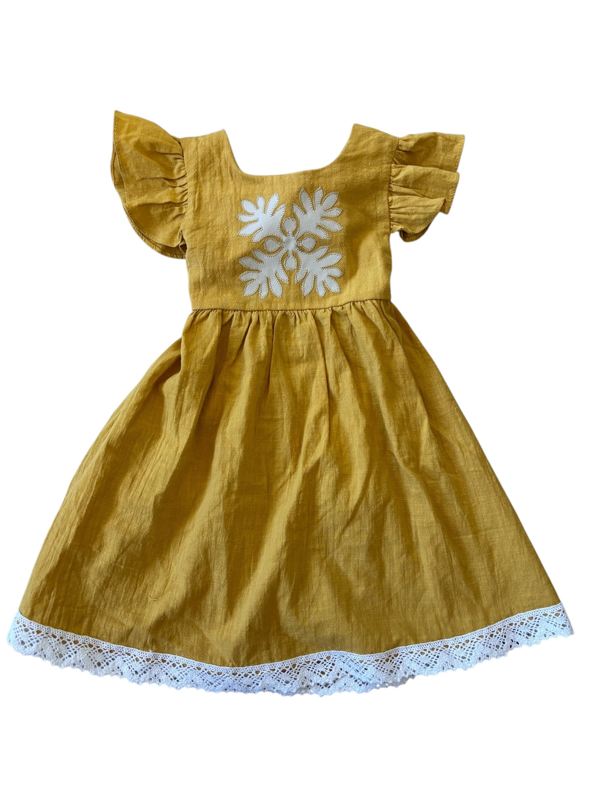 Flutter Dress ulu Mustard-sand