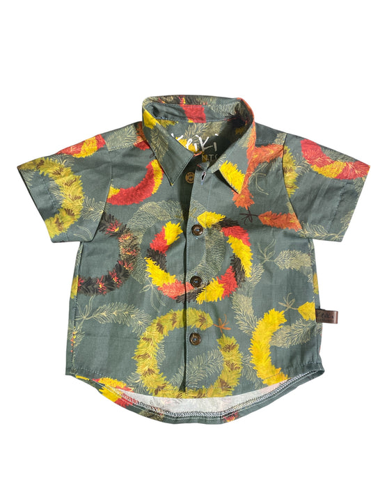 Lei Hulu blue Keiki aloha shirt