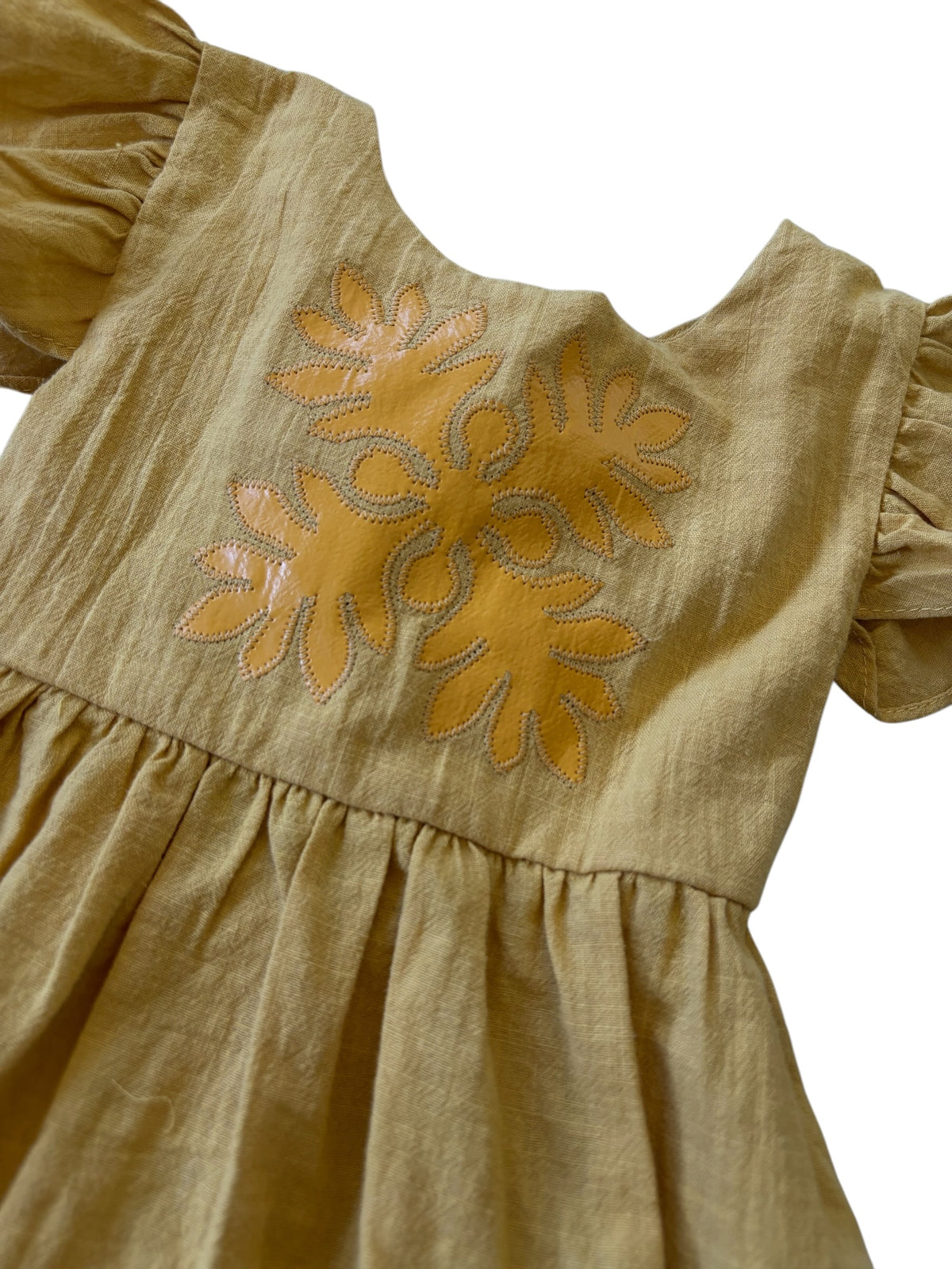 Flutter Dress Ulu-mustard