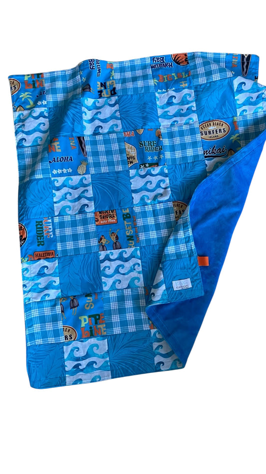 Minky blanket- Blue Crush