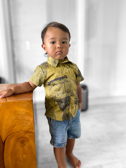 Kahili Gold Keiki aloha shirt