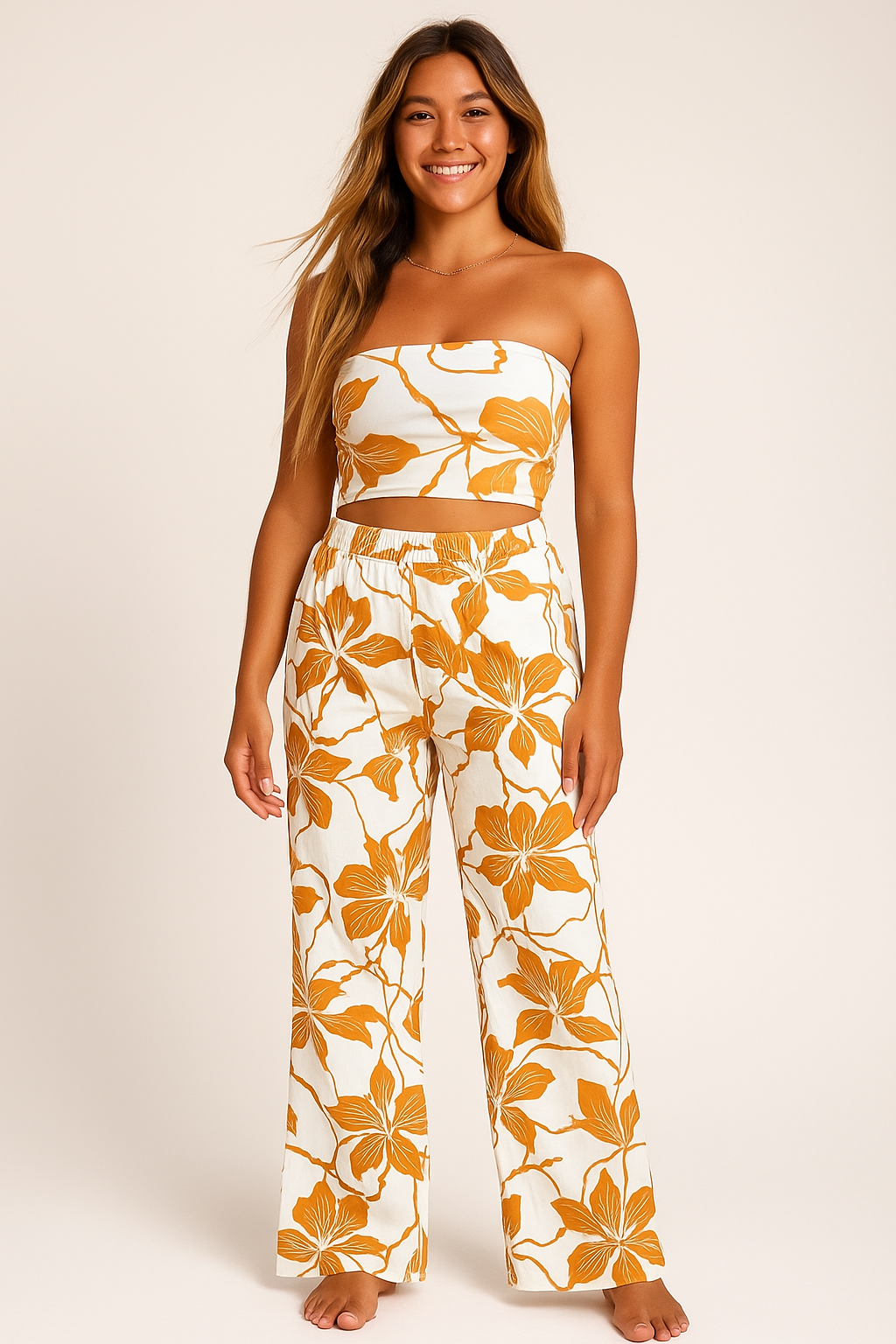 Pumpkin Spice woman wide leg pants