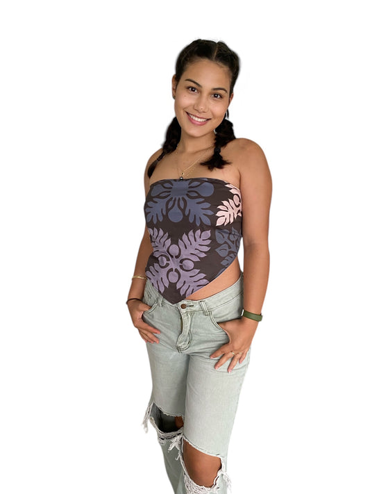 Dark Ube reversible bandana top