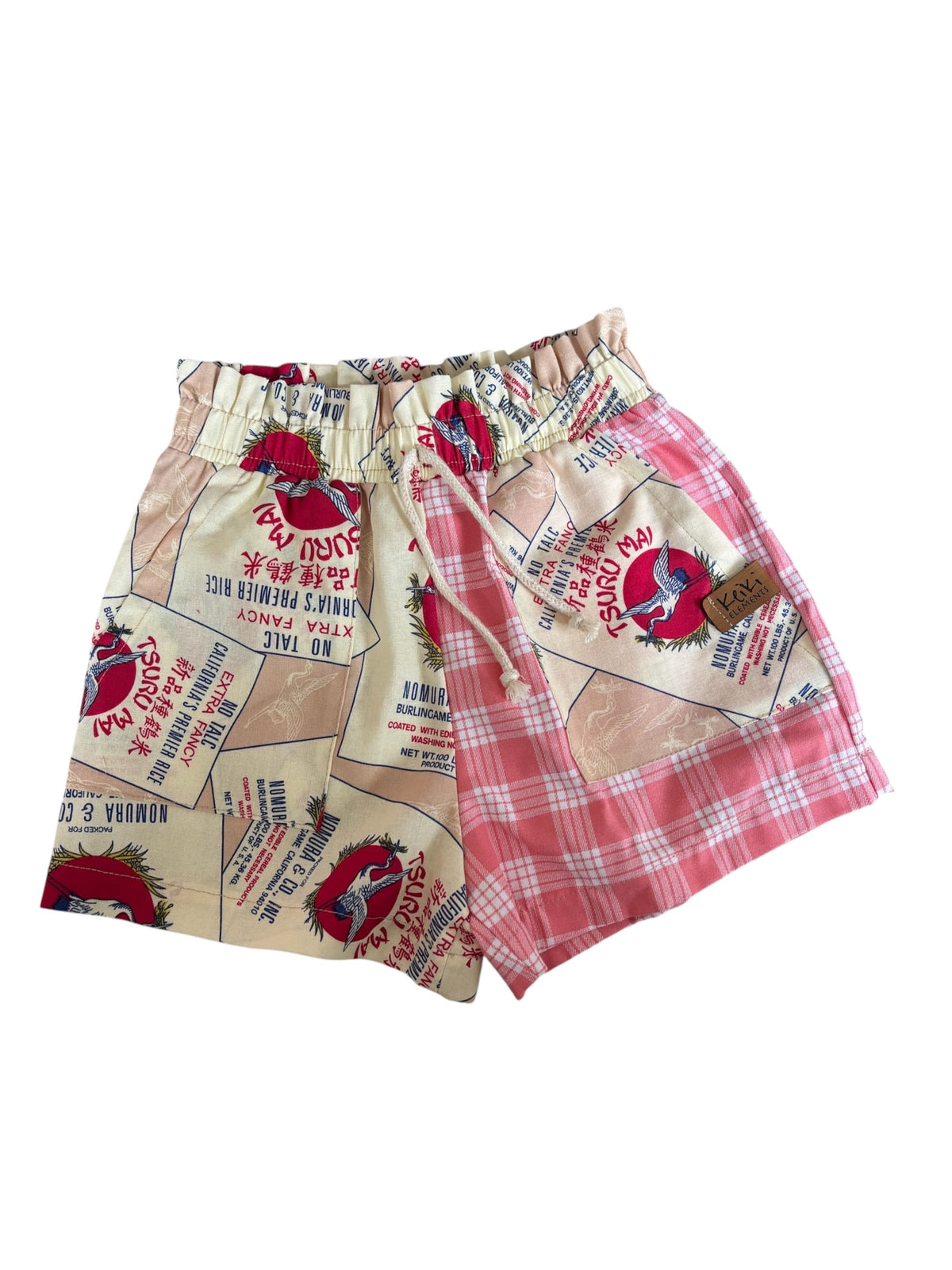 Rice Bag hapa ruffle shorts pink palaka