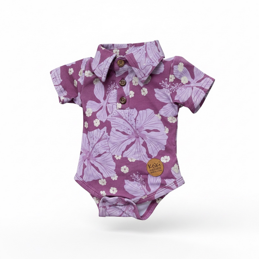 Hibi_blooms onesie polo ORCHID