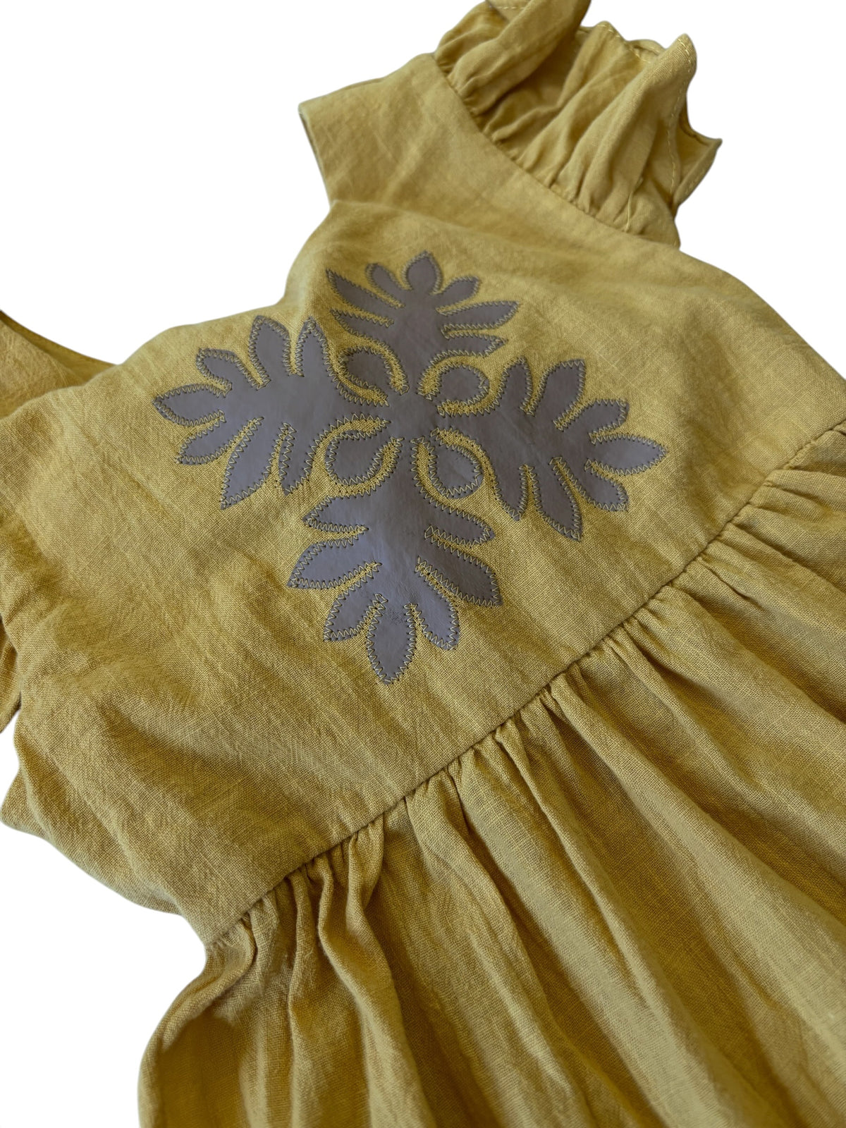 Flutter Dress ulu Mustard-tan
