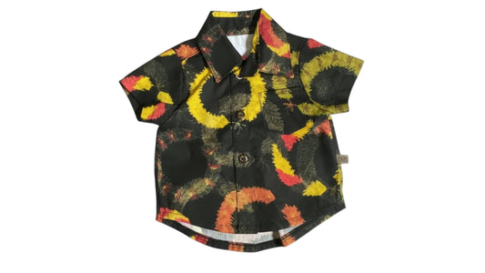 Keiki aloha shirt Lei Hulu black