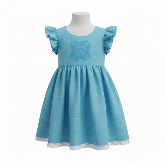 Quilt patch sundress Sky