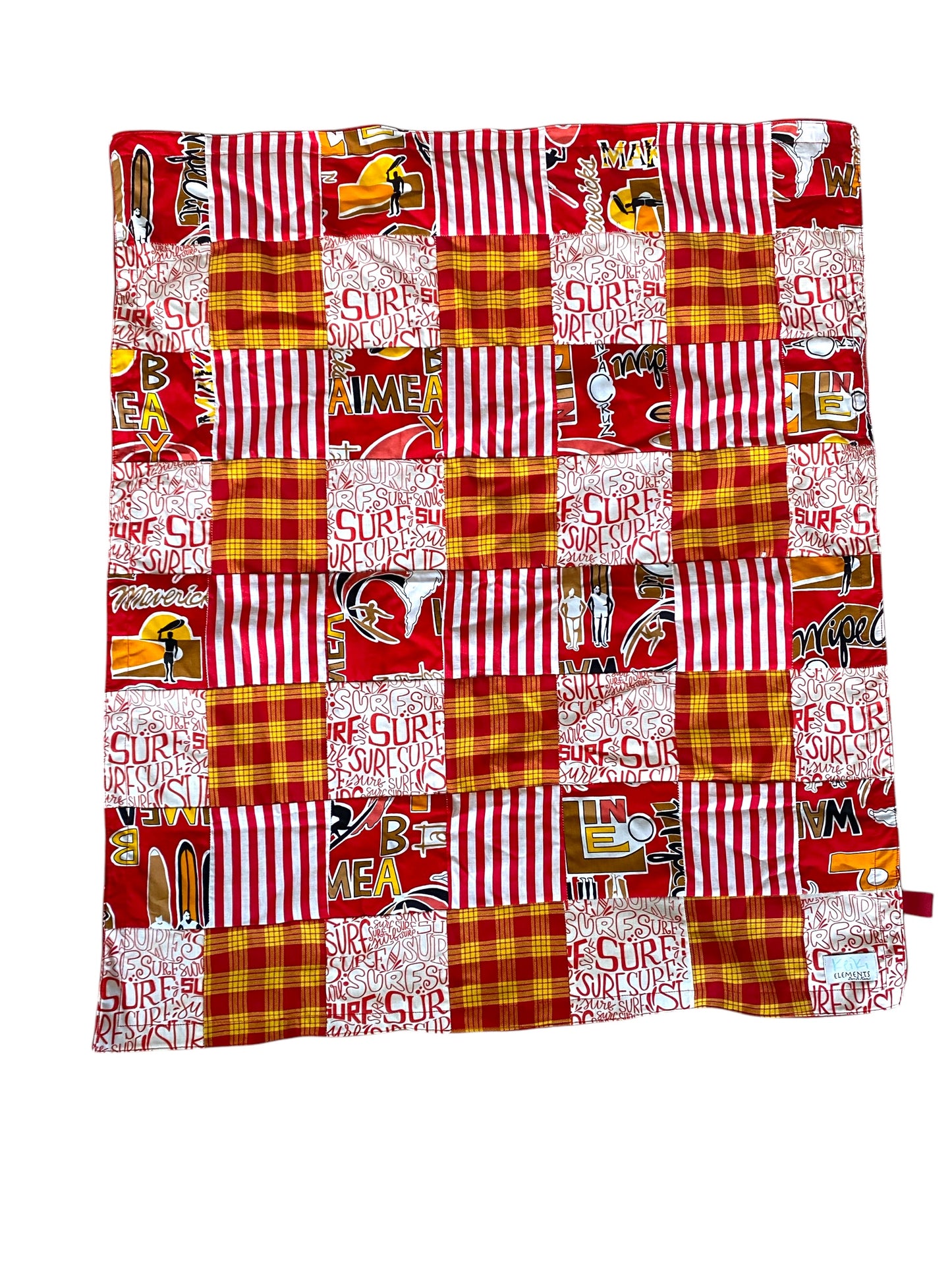 Minky patch blanket Red Wave