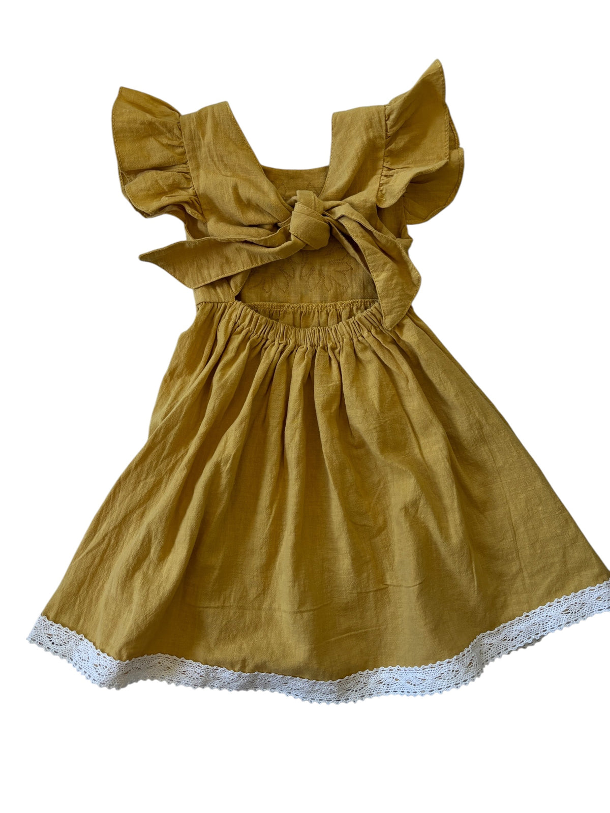 Flutter Dress ulu Mustard-sand