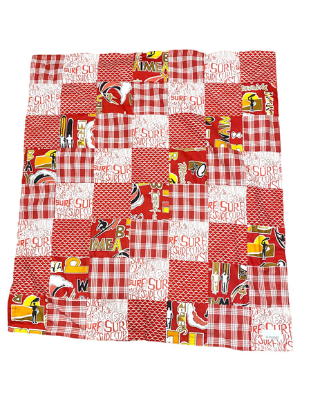 Red Wave minky blanket