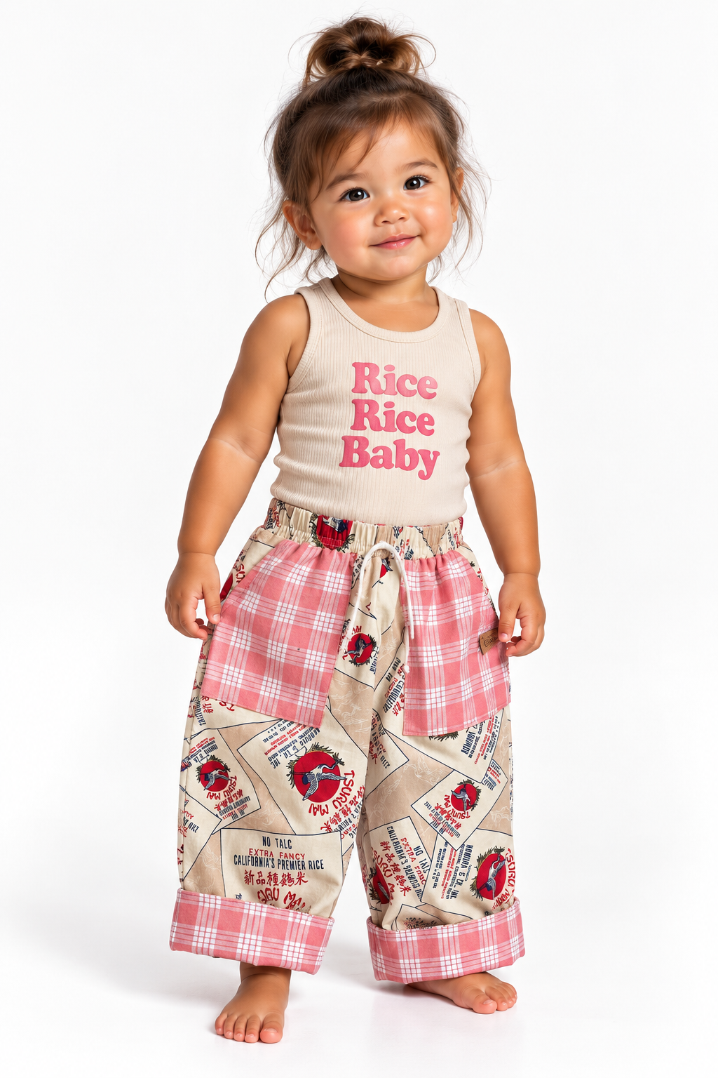 RICEbag pants- pink palaka