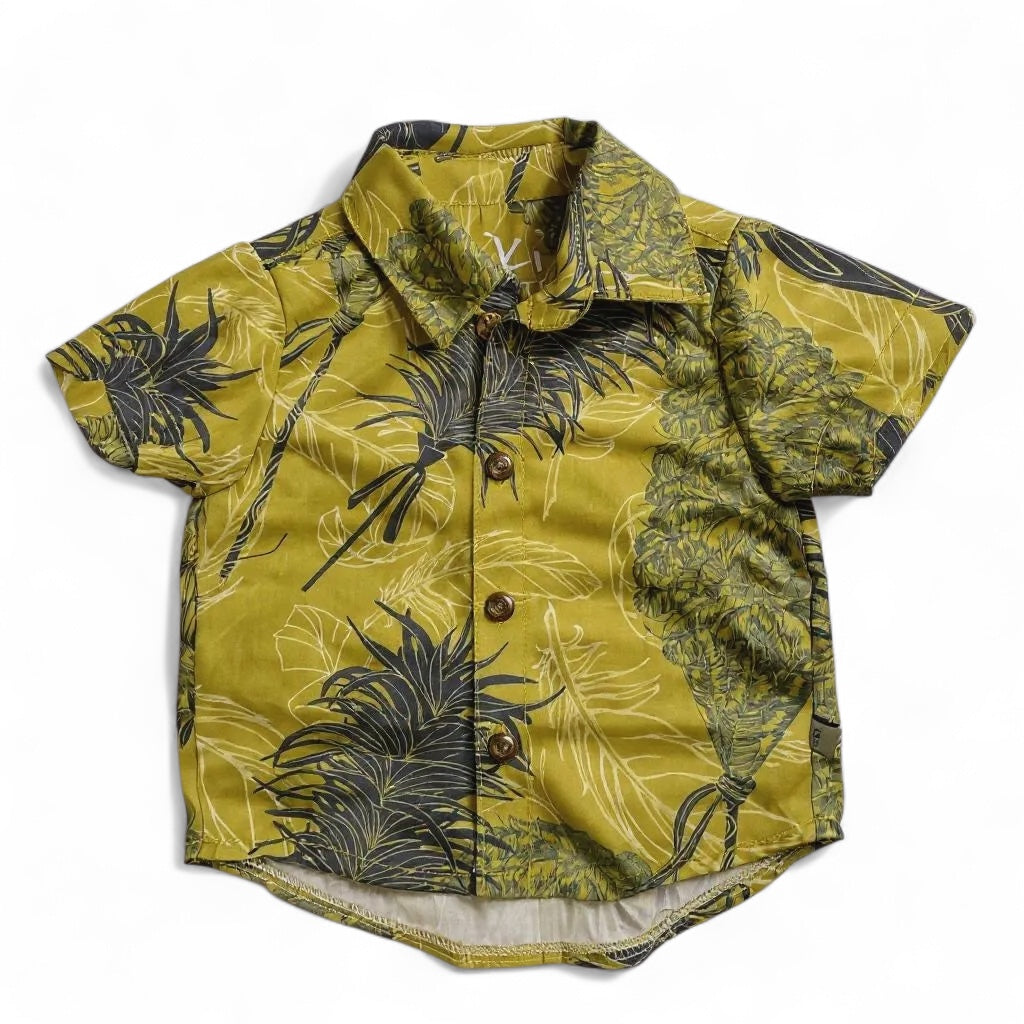 Kahili Gold Keiki aloha shirt