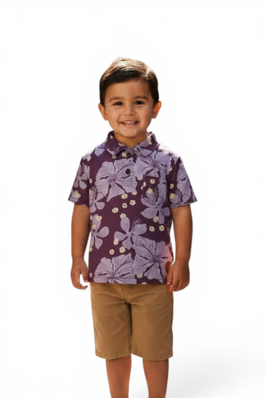 Hibi-blooms Orchid boys polo