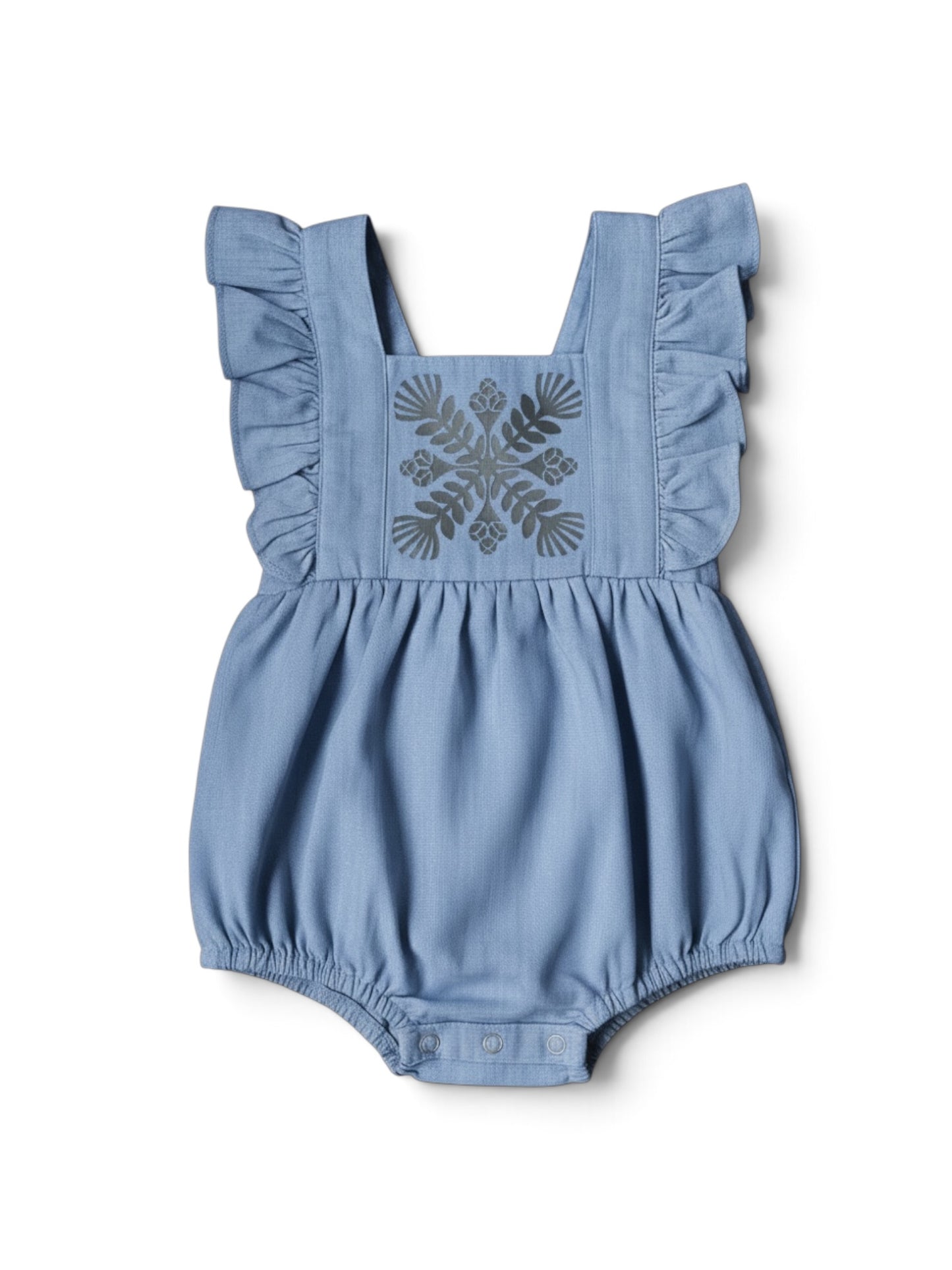 Liko Lehua Kuiki denim romper