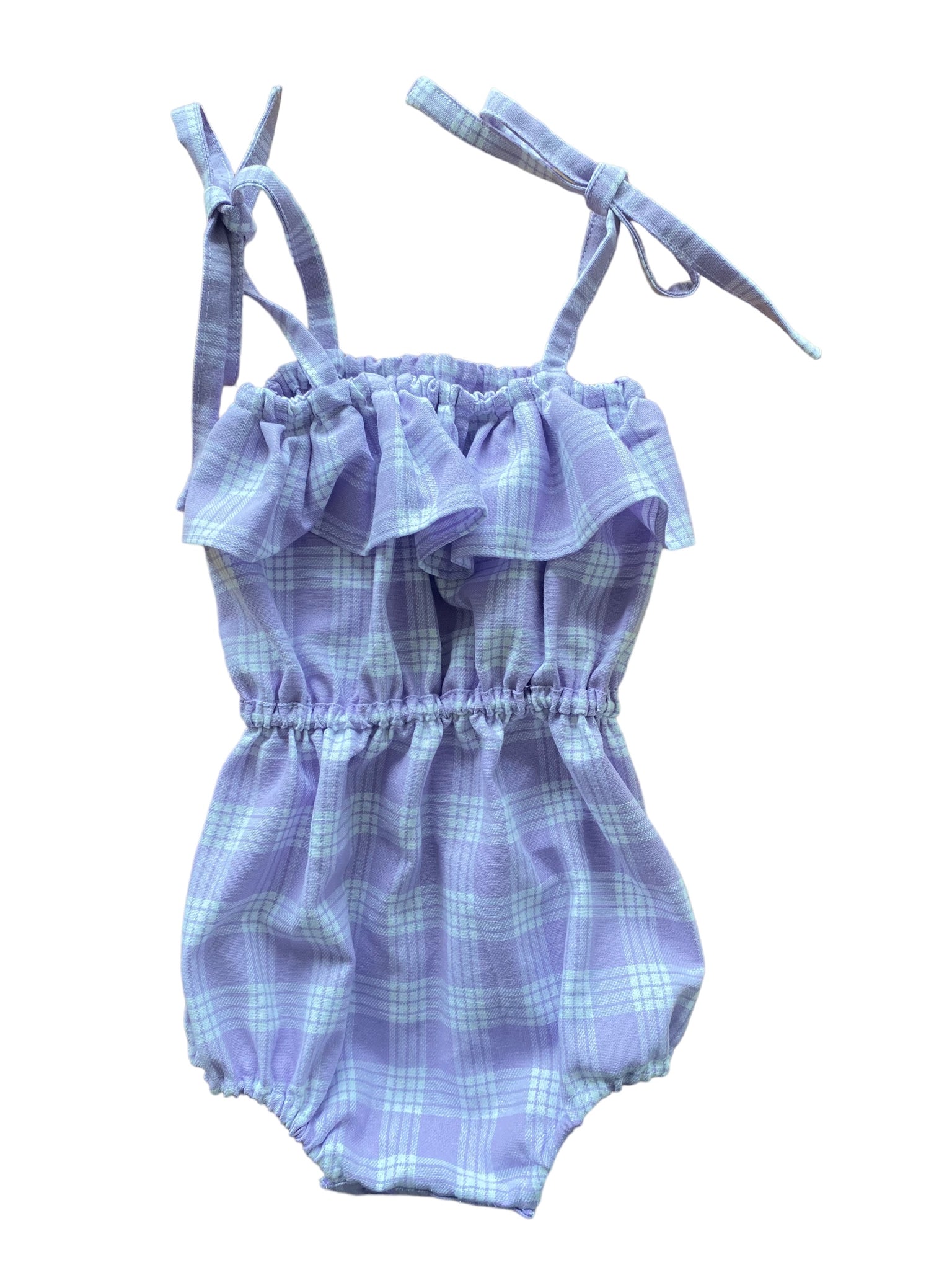 Ruffle Romper palaka purple