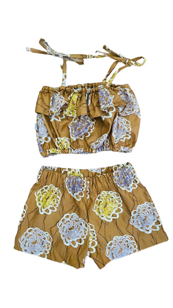 Ruffle 2pc shorts set