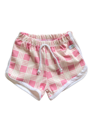 Retro track shorts-pink palaka