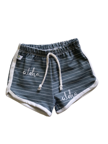 Retro track shorts-aloha slate